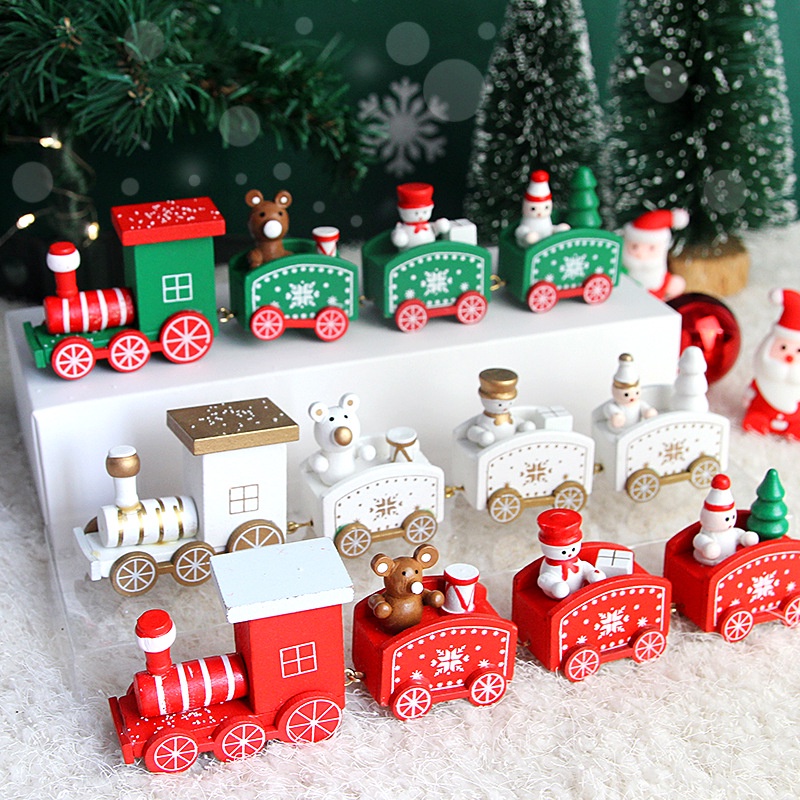 Mini Brinquedo De Decoração De Bolo De Trem De Natal , Presente Confortável