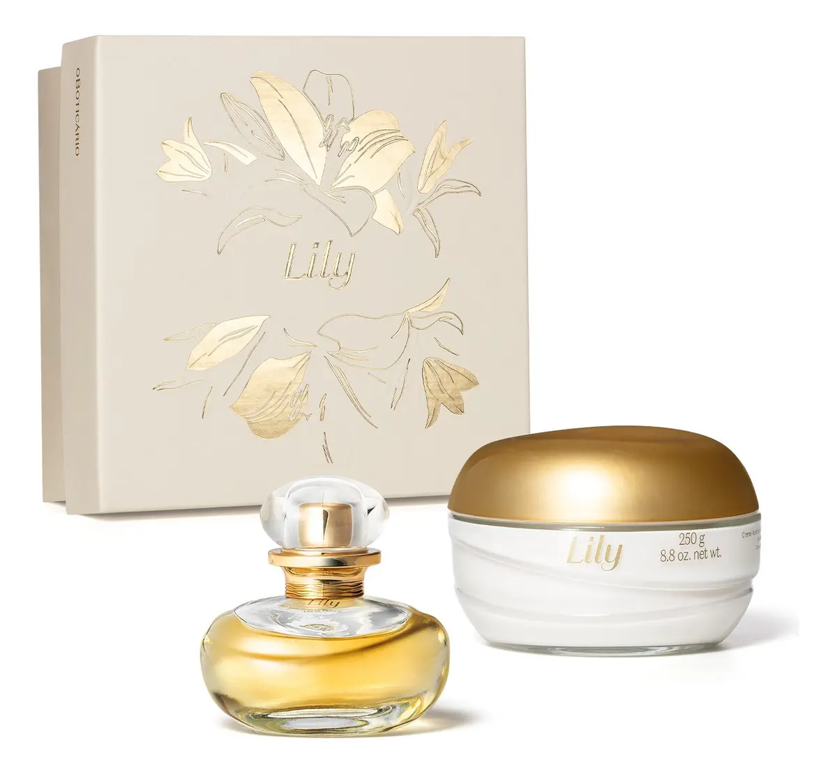 Kit Presente Lily O Boticário PERF 30 Ml+ACET 250G
